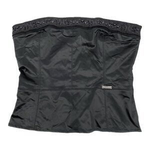 Galliano Black Beaded Strapless Blouse | Size IT 32/46